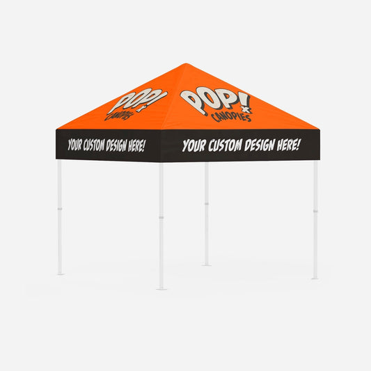 Custom printed 10x10 canopy top by POP! Canopies