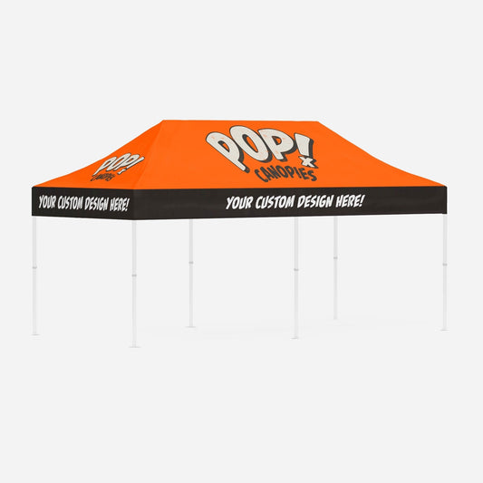 Custom printed 10x20 canopy top by POP! Canopies