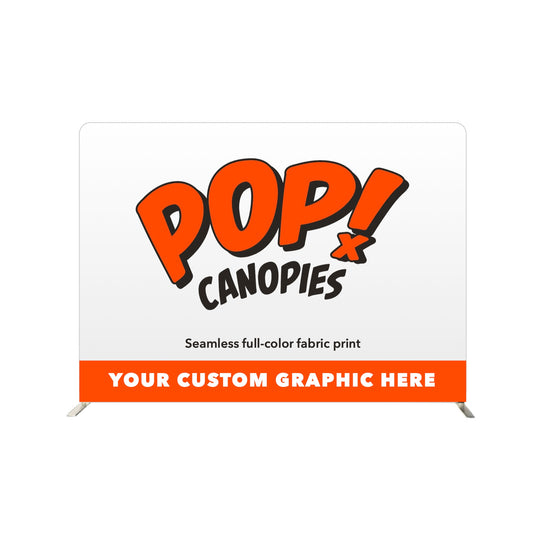 POP! Canopies 10 ft tension fabric display with custom printed graphic